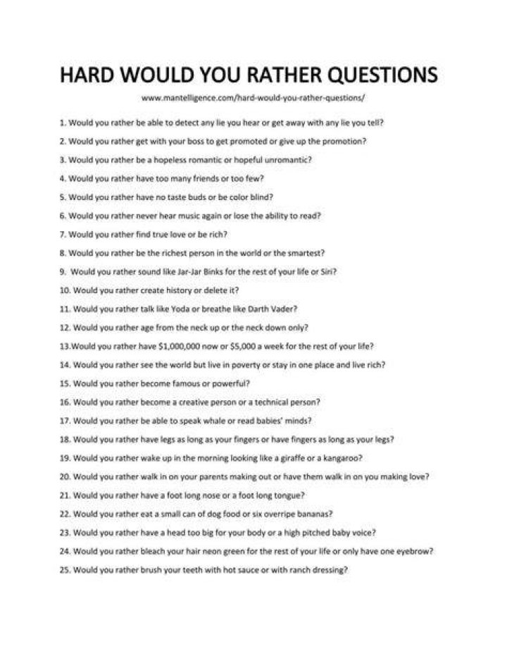 Would you rather question list for adults?