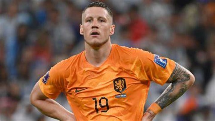 Wout Weghorst of the Netherlands celebrates after scoring his side's second goal against Argentina. Photo / AP