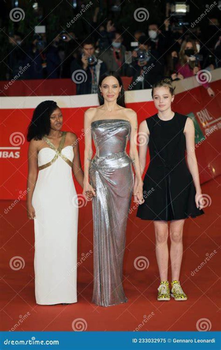 Zahara Marley Jolie-Pitt, Angelina Jolie and Maddox Jolie-Pitt attend the Japan premiere of 'Maleficent: Mistress of Evil' in 2019. Photo / Getty Images 